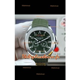 Montre réplique suisse Patek Philippe Aquanaut 5261 à cadran vert