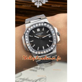 Montre Patek Philippe Nautilus 5723 Cadran Noir Saphirs Blancs Super Clone