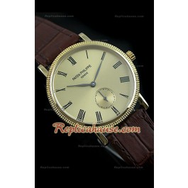 Patek Philippe Calatrava Japanese Replica Montre avec Cadran en Or