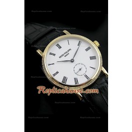 Patek Philippe Calatrava Montre Réplique Japonaise avec Cadran en Or