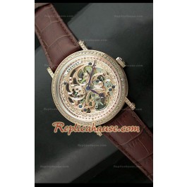 Breguet Skeleton Japanese Montre avec Diamants 