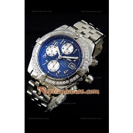 Breitling Chronomat Evolution Swiss Replica Montre avec Lunette de Diamants