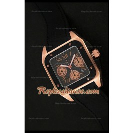 Cartier Santos 100 XL Chronograph Rose Gold Swiss Montre