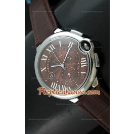 Ballon De Cartier Swiss Replica Montre - Automatique 42 mm avec Cadran Marron