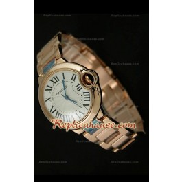 Ballon De Cartier Swiss Replica Montre - Taille Moyenne - Montre Or Rose 38 mm