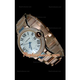 Ballon De Cartier Swiss Replica Montre - Taille Moyenne - Montre Or Rose 38 mm