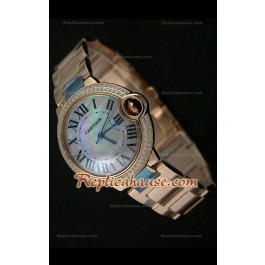 Ballon De Cartier Swiss Replica Montre - Taille Moyenne - Cadran Nacré Multicolore - 38 mm