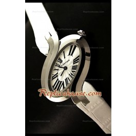Delices De Cartier Femmes Replica Montre avec Cuir Blanc