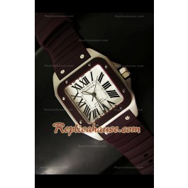 Cartier Santos 100 Swiss Femmes Automatic Montre en Noir - 33 mm