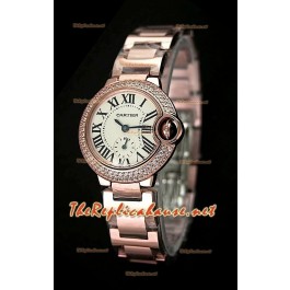 Ballon De Cartier Montre Femmes en Or Rose - Montre Suisse