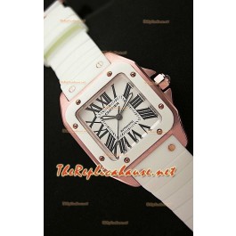 Cartier Santos 100 Montre Femmes Réplique Suisse - 33 mm - Réplique à l’Authentique 1 sur 1