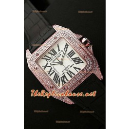 Cartier Santos 100 Montre Femmes Réplique Suisse 38 mm - Réplique à l’Authentique 1 sur 1