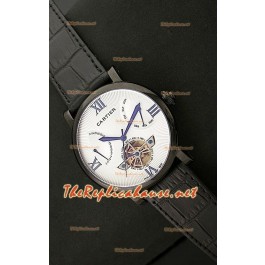 Cartier Calibre Tourbillon Montre Japonaise avec Cadran Blanc