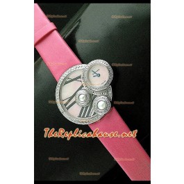Perles de Cartier Swiss Femmes Montre avec Bracelet Rose en Acier Inoxydable 