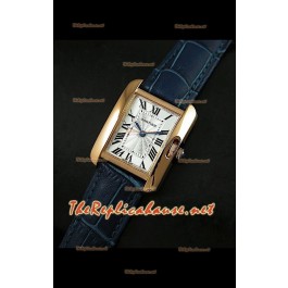 Cartier Tank Francaise Montre Femmes Bracelet Violet Boîtier Or 