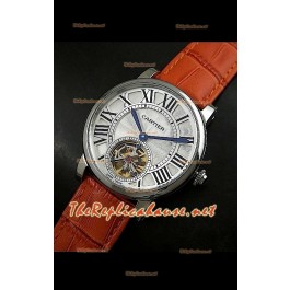 Cartier Calibre Japanese Tourbillon Montre Bracelet Marron Clair