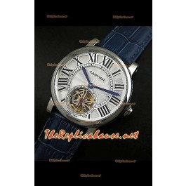 Cartier Calibre Japanese Tourbillon Montre Bracelet Bleu