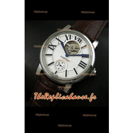Ballon de Cartier Tourbillon volant Reproduction Montre Japonais - Bracelet Marron