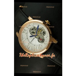 Rotonde De Cartier Cadran Love Reproduction Montre Japonaise - Boitier Or Jaune
