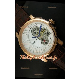 Rotonde De Cartier Cadran Love Reproduction Montre Japonaise - Boitier Or Jaune