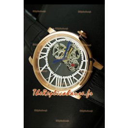 Rotonde De Cartier Cadran Love Reproduction Montre Japonaise - Boitier Or Jaune