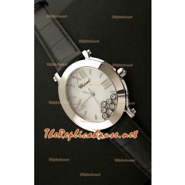 Chopard Happy Sport Femmes Montre Japonaise avec Bracelet en Cuir Noir