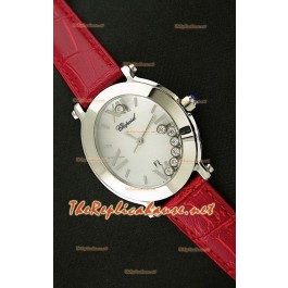 Chopard Happy Sport Femmes Montre Japonaise avec Bracelet en Cuir Rouge