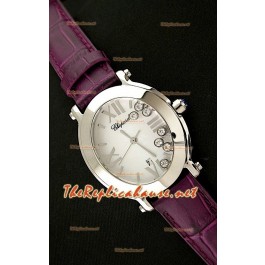 Chopard Happy Sport Femmes Montre Japonaise avec Bracelet en Cuir Violet