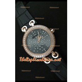 Chopard Xtraveganza Femmes Montre avec Boîtier en Or Rose Garnis de Diamants