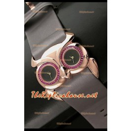 Chopard Animal World Femmes Owl Montre avec Cadran Noir Or Rose