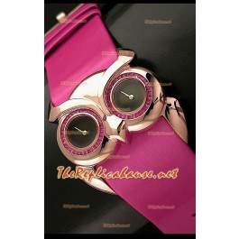 Chopard Animal World Femmes Owl Montre avec Cadran Noir Or Rose