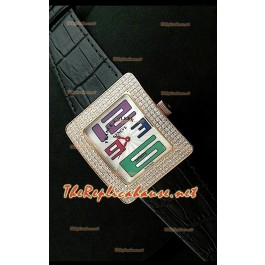 Franck Muller Infinity Femmes Replica Montre en Or Rose Heure en Chiffres Arabes