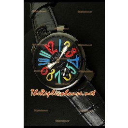 GaGa Milano Manuale Montre avec Boîtier PVD - 48 mm - Couleur d'Arc en ciel 