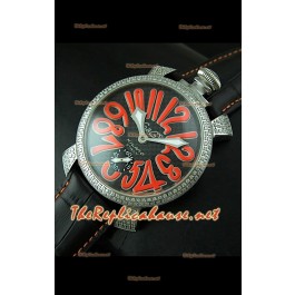 GaGa Milano Manuale Japanese Montre Cadran Carbone Noir