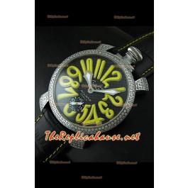 GaGa Milano Manuale Japanese Montre Cadran Carbone Noir