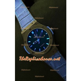 Hublot Big Bang Swiss Montre avec Boîtier de PVD - Bracelet Bleu 44,5 mm