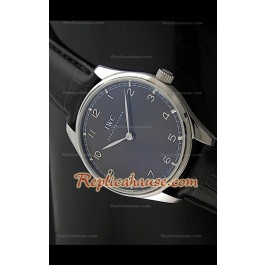 IWC Manual Winding Montre avec Cadran Noir 