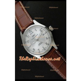 IWC Mark XVI Swiss Replica Montre Acier - 40 mm - Bracelet Blanc
