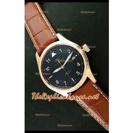 IWC Mark XVI Swiss Replica Montre en Or Rose - 40 mm Bracelet Marron