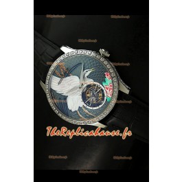 Montre Jaeger LeCoultre Porcelaine Grue Tourbillon Volant - REPRODUCTION EXACTE 