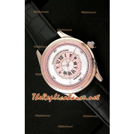 Mont Blanc Mechanique Horlogere Montre Suisse avec Cadran Blanc Or Rose