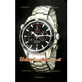 Omega Seamaster Planet Ocean Chronograph Montre Japonaise avec Lunette Noir