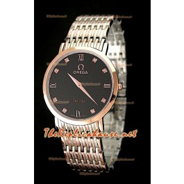 Omega Deville Mens Japanese Replica Montre Bicolore - Cadran Noir