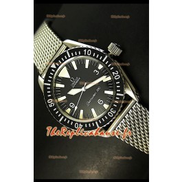Omega Seamaster 300 Montre Suisse a Cadran Noir avec Bracelet en Maille