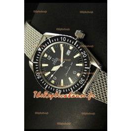 Omega Seamaster 300 R - Montre Suisse a Cadran Noir Armée de Mer avec Bracelet en Maille
