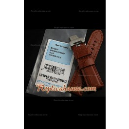 Authentique Bracelet Panerai en cuir de Crocodile noir