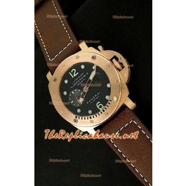 Panerai Luminor Submersible Montre Or Rose avec Cadran Noir - 47 mm 