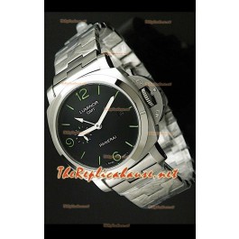 Panerai Luminor GMT PAM329 Montre Japonaise avec Bracelet en Acier