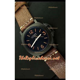 Panerai Luminor Base 44MM Montre Suisse avec Bracelet Brun Foncé