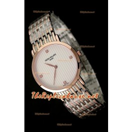 Patek Philippe Japanese Quartz Montre en Or Rose - 38 mm Cadran Blanc